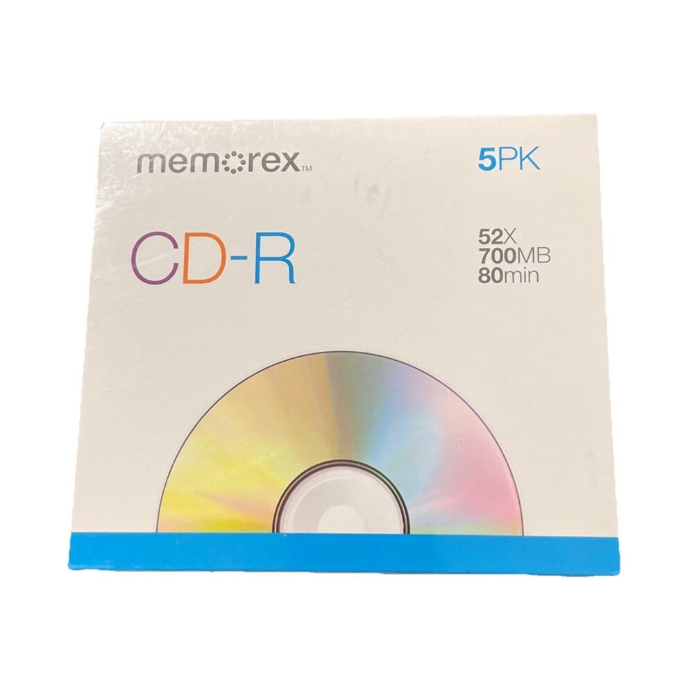 5 pack Memorex CD-R 52X 700MB/80Min 5PK. Recordable NEW SEALED
